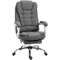 StarTech.com Silla de oficina - Silla giratoria ergonómica - Regulable en altura - Con reposapiés - Acolchada - Con reposabrazos - Con ruedas - Gris