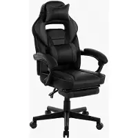 StarTech.com Silla ergonómica para videojuegos - Silla de oficina - Respaldo alto - Altura ajustable - Reposapiés extensible - Soporte lumbar - Soporte para la cabeza - Giratoria 360° - Color negro