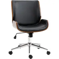 StarTech.com Silla de oficina - Silla de escritorio ergonómica - Función de balanceo - Altura ajustable - Giratoria - Imitación de cuero - Ruedas - Color negro