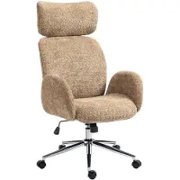 StarTech.com Silla de oficina - Silla de escritorio - Con reposabrazos - Altura ajustable - Reposacabezas ajustable - Función de inclinación - Aspecto bouclé - Color marrón