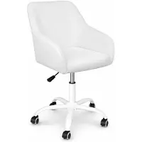 StarTech.com Silla de oficina - Silla de escritorio ergonómica - Regulable en altura - Acolchada - Giratoria - Con ruedas - Estructura de metal - Color blanco