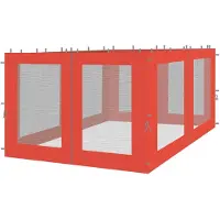 Merkloos Juego de 4 paneles laterales con mosquitera para pérgola de jardín de 3x3 metros