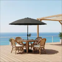 Youjia Parasol para piscina con inclinación ajustable. Gran parasol para terraza. Parasol para jardín (este parasol no incluye la base, solo es para usar con un parasol de jardín)