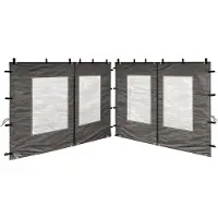 Merkloos 2 paneles laterales de PVC con ventana, de 300x195 cm, para pabellón