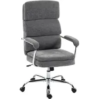 StarTech.com Silla de oficina - Silla de escritorio ergonómica - Tapizada en chenilla - Regulable en altura - Giratoria - Con reposabrazos - Mecanismo basculante - Gris
