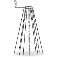vidaXL Cadena de luces LED para árbol de Navidad, luces decorativas para interiores y exteriores, con 8 efectos de luz, conexión USB, 5 metros, 5W, color azul, 150 cm