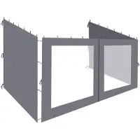 Merkloos Juego de 3 paneles laterales para pérgola de jardín de 3x4 metros, color antracita