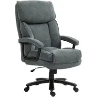 StarTech.com Silla de oficina - Modelo 921-742V00GY - Ergonómica - Con función de inclinación - Regulable en altura - Giratoria - Con reposabrazos y ruedas - Aspecto de lino gris