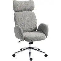 StarTech.com Silla de oficina - Silla de escritorio - Con reposabrazos - Reposacabezas ajustable - Regulable en altura - Giratoria - Con función de inclinación - Aspecto bouclé en color gris oscuro