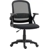 StarTech.com Silla de oficina - Silla giratoria ergonómica - Reposabrazos plegables - Altura ajustable - Con ruedas - Acolchada - Color negro