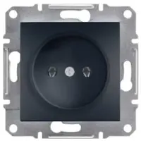 Schneider ASFORA, enchufe individual de 2 polos, sin marco, color antracita, modelo EPH3000171