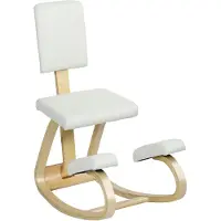 StarTech.com Silla ergonómica para las rodillas - Silla de oficina para trabajar de rodillas - Estructura de madera - Acolchada - Sin reposabrazos - No ajustable en altura - Color marfil