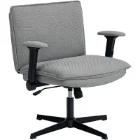 StarTech.com Silla de oficina - Silla de escritorio - Reposabrazos plegables - Asiento ancho - Regulable en altura - Giratoria - Imitación de cuero - Gris