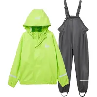 Helly Hansen unisex para niños. 40510 Conjunto impermeable Bergen 2.0 gris, verde (2años= 92cm), Deportivo, Poliuretano, Outdoor, moda infan