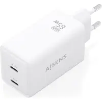 Aisens Cargador De Pared Usb-a Y Usb-c Asch-65w2p078-w