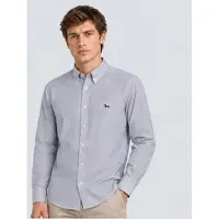 HARMONT & BLAINE para hombre. CRR074013435B Camisa Micro Rayas azul (M), Algodón, Clásico, Manga larga, outlet 2026.