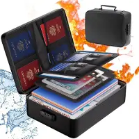 Merkloos Caja de documentos segura con almacenamiento impermeable