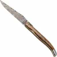 Laguiole En Aubrac Origine Tour Eiffel Prestige, Carbon Damascus, marfil de mamut, Limited Edition, navaja