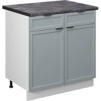 Vicco Mueble bajo de cocina Fame-Line Azul claro-gris 80 cm , ET Antracita, Model 50920