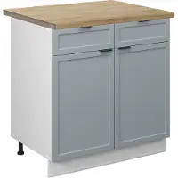 Vicco Mueble bajo de cocina Fame-Line Azul claro-gris 80 cm , ET Roble, Model 50921