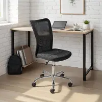 OEM Silla de escritorio para niños, con altura ajustable, de malla, color negro
