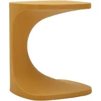 Mauro Ferretti Mesa auxiliar de plástico, forma arqueada, 42x42x52 cm, color mostaza, marca , modelo Ibiza