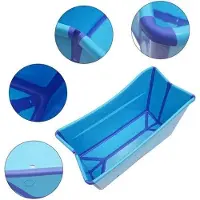 OEM Almacenamiento de juguetes para niños de plástico, plegable, portátil, de gran tamaño: 87 x 46 x 56,5 cm, color azul