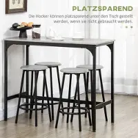 OEM Juego de comedor metálico con diseño industrial, 110x50x89,5 cm, metal con apariencia de madera
