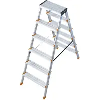 Krause Dopplo, escalera de doble tramo, color plateado