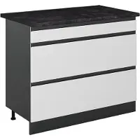 Vicco Mueble bajo de cocina R-Line Blanco/Antracita 100 cm encimera Antracita, Model 71567