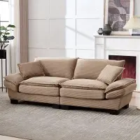 OEM Sillón de dos plazas – Cama doble plegable – Color caqui – Estructura de madera dura