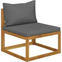 vidaXL Juego de jardín de 7 piezas con cojines, fabricado en madera de acacia maciza