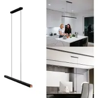 VA-Cerulean Lámpara colgante LED de 36W, luz blanca fría, con altura ajustable, iluminación sin parpadeo y suave para proteger la vista, ideal para comedor, salón, cocina y oficina