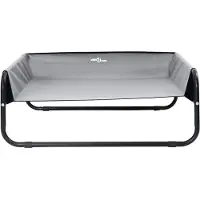 vidaXL Cama para perros, color gris claro, 57 x 57 x 24 cm, acero