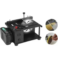 OEM Sierra circular de mesa, 200 W, 23000 RPM, profundidad de corte de 0 a 35 mm, diámetro de la hoja de 110 mm, guía de ángulo de 0 a 90°