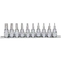 Ks Tools 918.3939, juego de llaves de vaso, 3/8", 10 piezas, acero cromo-vanadio, según las normas DIN 3120 e ISO 1174, 410 g
