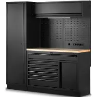 HBM sistema modular de taller 6 piezas, negro