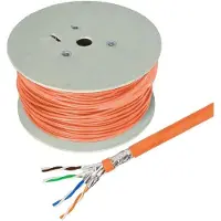 Helos , cable de conexión, Cat 7, S/FTP, PiMF, LSZH, color naranja, bobina de 500 metros