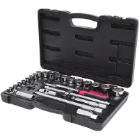 Ks Tools 918.0728, juego de llaves de vaso, 1/2", sistema imperial, 28 piezas, acero cromo-vanadio, 4,28 kg