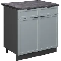 Vicco Mueble bajo de cocina Fame-Line Azul claro-gris 80 cm , ET Antracita, Model 50667