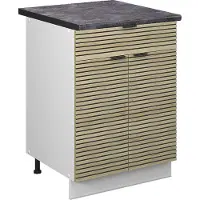 Vicco Mueble bajo de cocina Fame-Line Panel de roble 60 cm con cajón, ET Antracita, Model 51402