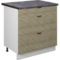 Vicco Mueble bajo de cocina Fame-Line Panel de roble 80 cm con 3 cajones, ET Antracita, Model 51412