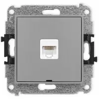 Karlik 27IGKBO-1, toma de datos RJ45 individual, color gris mate