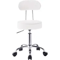 StarTech.com Silla de oficina - Altura ajustable de 47 a 59 cm - Giratoria - Con ruedas - Imitación de cuero - Sin reposabrazos - Blanca
