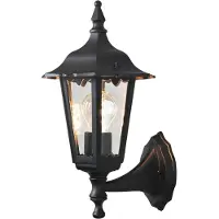 Konstsmide Aplique de exterior Firenze, negro, portalámpara superior, 36 cm
