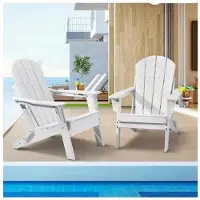 OEM Juego de sillones de jardín - Set de 2 unidades - Resistente a la intemperie - Sillones plegables - Con portavasos