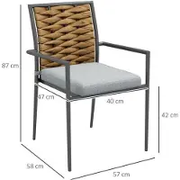 OEM Sillas de jardín – Sillas de terraza – Sillas para exteriores – Sillas de ratán – Muebles de jardín resistentes a la intemperie – Modernas sillas de ratán grises – Con cojines suaves