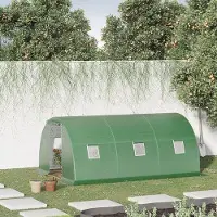 OEM Gartenkas: Estructura de 13,5 m² aproximadamente.Tunnelkas: Estructura de acero con cubierta de polietileno resistente a los rayos UV