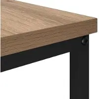 OEM Mesa de centro – Diseño rectangular – Madera de roble y metal – 100x51x45 cm – Con estante inferior