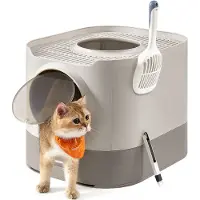 Feandrea Arenero para gatos , arenero para gatos de gran tamaño (XXL), con tapa, con bandeja extraíble